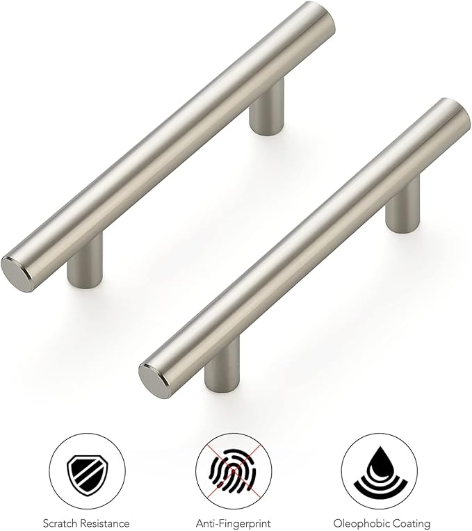 Ravinte 45 Pack | 5 Inch Cabinet Pulls Brushed Nickel Stainless Steel Kitchen Cupboard Handles Cabinet Handles 5 Inch Length, 3 Inch Hole Center