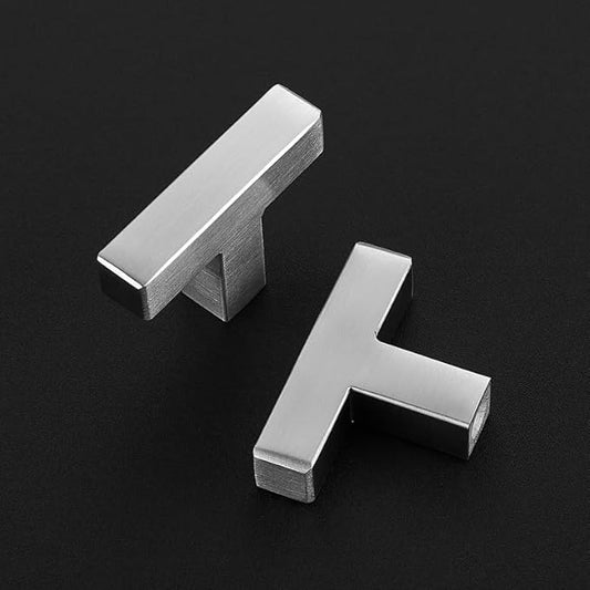 1 Pack Brushed Nickel Cabinet Knobs - Kitchen Cabinet Knobs Silver Cabinet Pulls for Kitchen Cabinet Drawer Stainless Steel Dresser Knobs for Cabinet Hardware 2in Length Single Hole Square