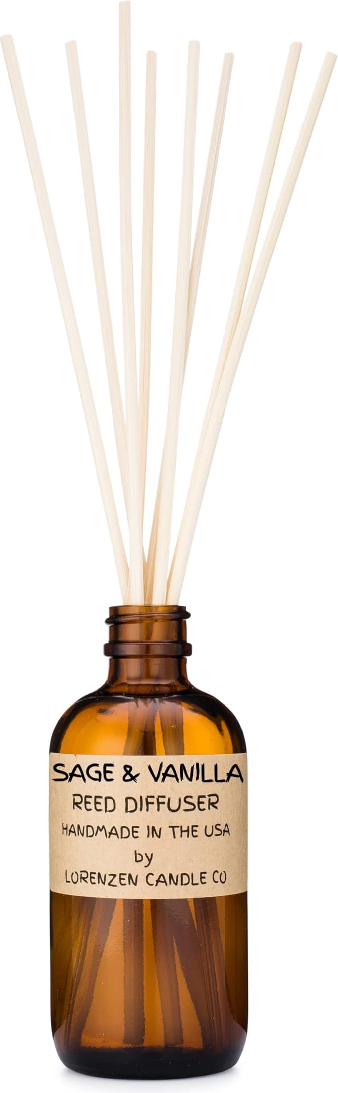 Sage & Vanilla Reed Diffuser Set | Handmade in the USA by American Workers | Lasts For 2-3 Months |