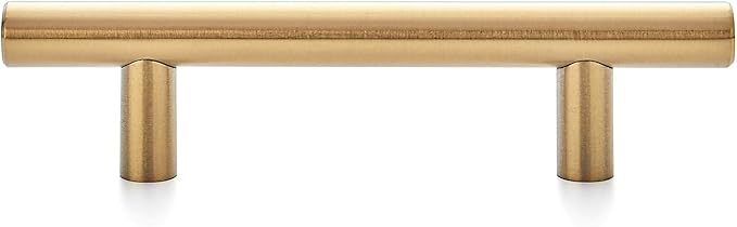 Ravinte 35 Pack 5 Inch Cabinet Pulls Brushed Brass Stainless Steel Kitchen Drawer Pulls Cabinet Handles 5”Length, 3” Hole Center