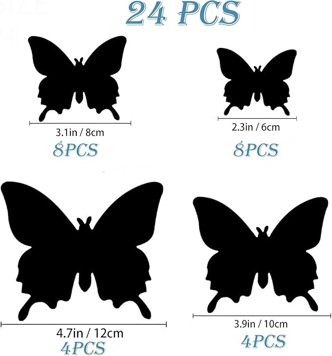 Butterfly Wall Decor 24/48 PCS, 3D Butterflies Stickers for Party Decorations with Magnets (Swallow, 24)