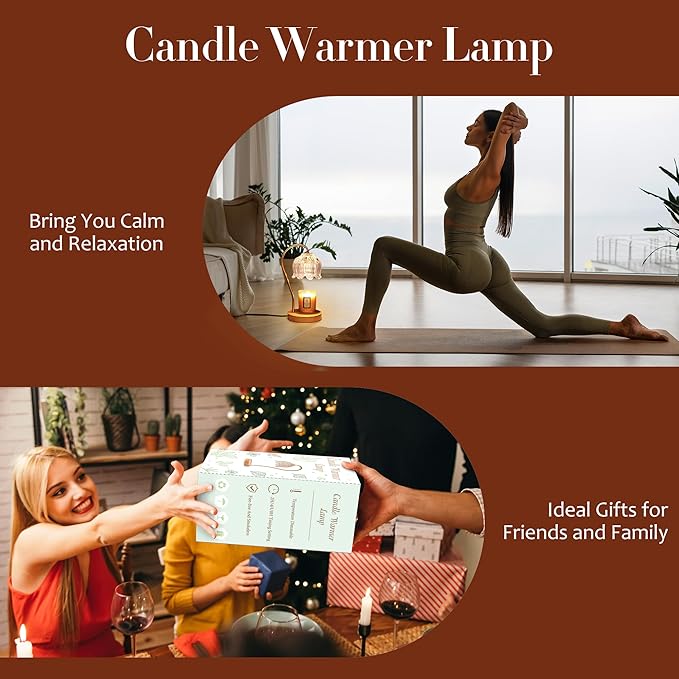 Dimmable Flower Candle Warmer Lamp with Timer - Fits All Jar Scented Candles - Christmas & Mother's Day Gift for Women,Mom