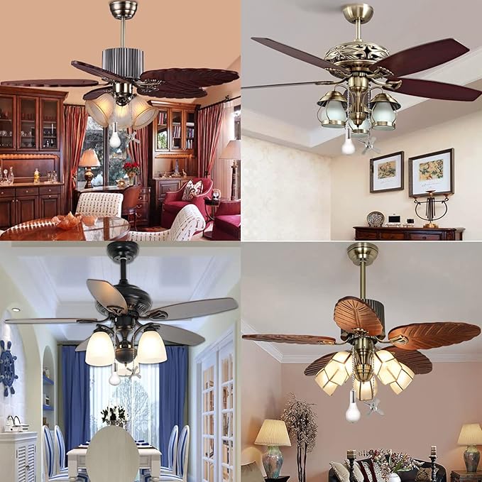 Ceiling Fan Pull Chain, 2pcs 3mm Diameter Beaded Ball Fan Pull Chain , 13.6 Inches Fan Pulls Set with Connector(Nickel )