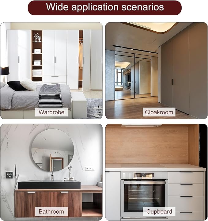 uxcell Cabinet Finger Edge Pull, 5pcs 200mm / 7.87" Aluminum Alloy Back Mount Hidden Cabinet Pulls Concealed Handle for Home Kitchen Drawer Cabinet, Gold