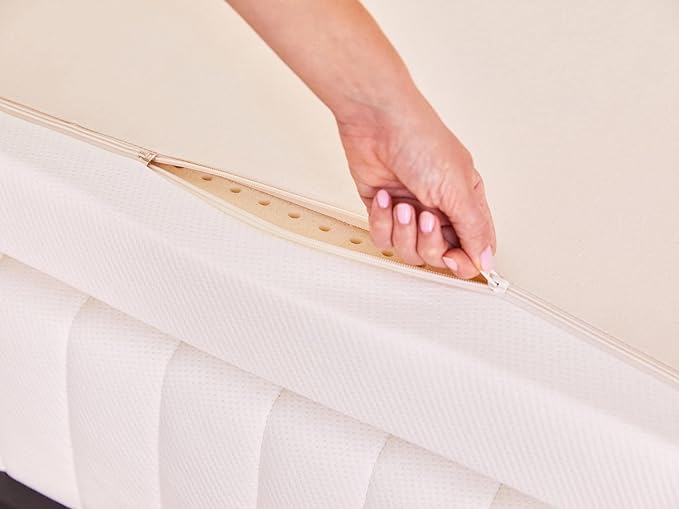 Pure Green Natural Latex Mattress Topper w/Luxury Cover - Soft - 2 Inch - King Size (GOLS Certified Organic)