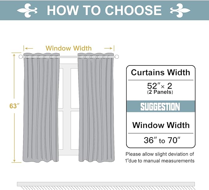 ChrisDowa 100% Blackout Curtains for Bedroom with Black Liner, 2 Thick Layers Total Blackout Thermal Insulated Grommet Window Curtains 2 Panels Set (Brown, 52 x 63 Inch)