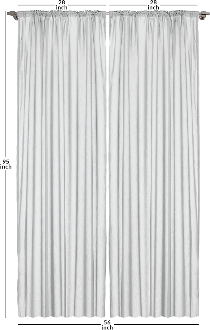 Ambesonne Black and White Curtains, Scribble Swirling Motifs Spiral Floral Stems Modern Abstract Scroll, Window Treatments 2 Panel Set for Living Room Bedroom, Pair of - 28" x 95", White Charcoal Grey