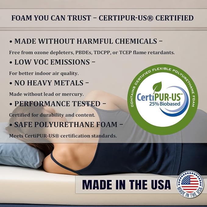 Foamma 2” x 34” x 75” Camper/RV Travel Gel Memory Foam Bunk Mattress Topper, Made in USA, Comfortable, Travel Trailer, CertiPUR-US Certified, Cover Not Included