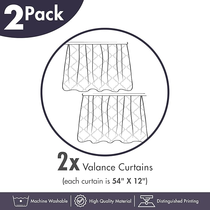 Ambesonne Olive Window Valance Pack of 2, Digitally Generated Hand Drawn Style Botanical Blossoms, Rod Pocket Curtain Valances for Kitchen Bedroom, 54" X 12", Quartz Taupe