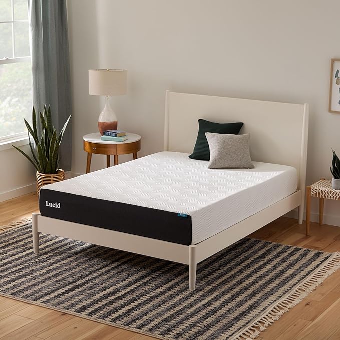 Lucid 10 Inch Memory Foam Mattress - Plush Feel - Infused with Refreshing Bamboo Charcoal and Cooling Gel - Bed in a Box - Temperature Regulating - Pressure Relief - Breathable - California King Size