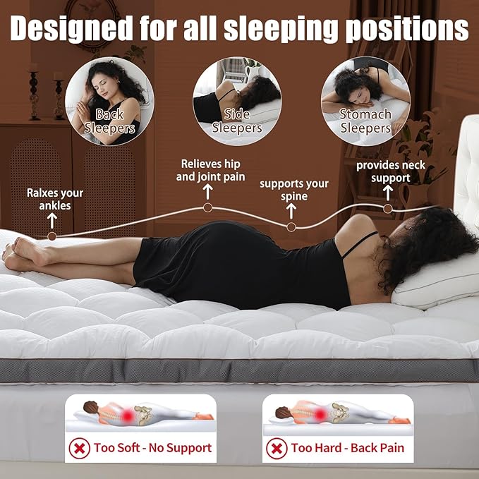 WhatsBedding 4 Inch Memory Foam Mattress Topper King Size for Pressure Relief, Extra Soft and Breathable Pillow Top Mattress Topper with 3D air mesh, Fluffy Shredded Memory Foam Filled,80 * 78 * 4in