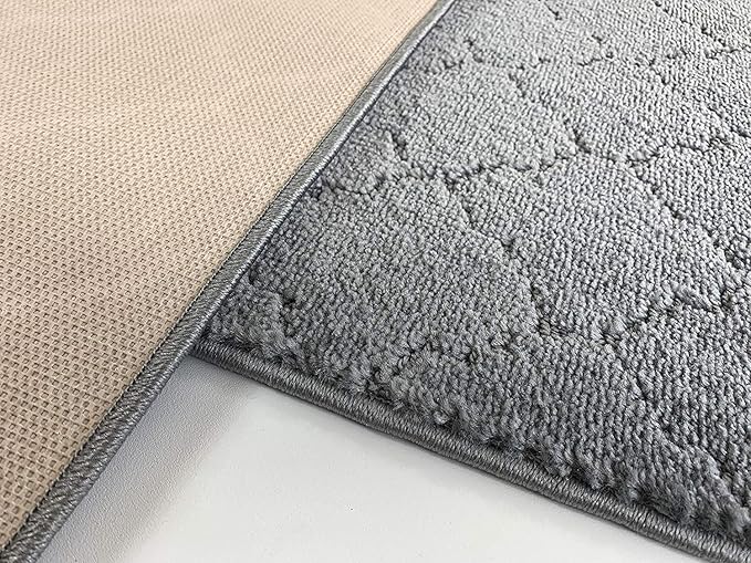 Custom Size Modern Runner Rug Carpet for Hallway Entryway Foyer Kitchen, Slip Resistant Latex Rubber Backed 31 inch Wide X Customized Length, Clouds Grey, 31 inch X 7 feet
