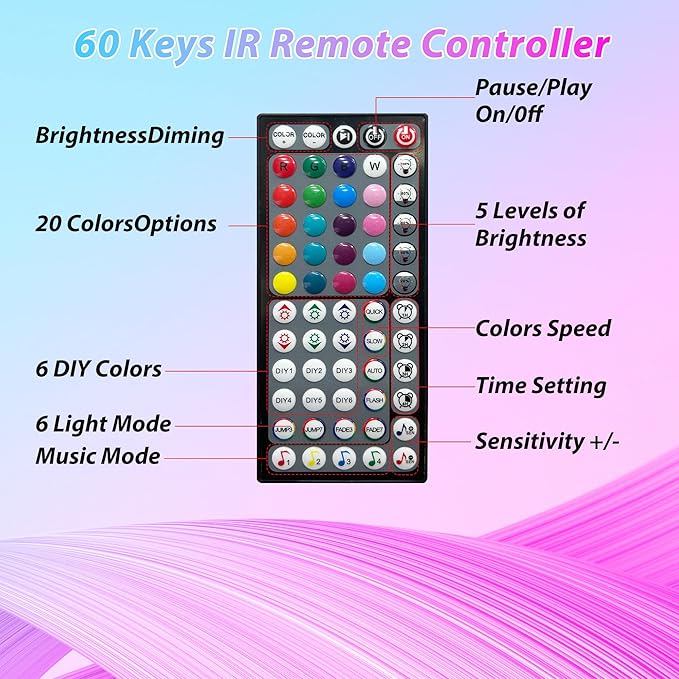Led Lights for Bedroom 150ft Color Changing RGB Led Strip Lights Music Sync, DIY Led Light Strip with Remote and App Control, Dimmable Led Lights for Room Party Home Decor Cool Things (2*75ft)