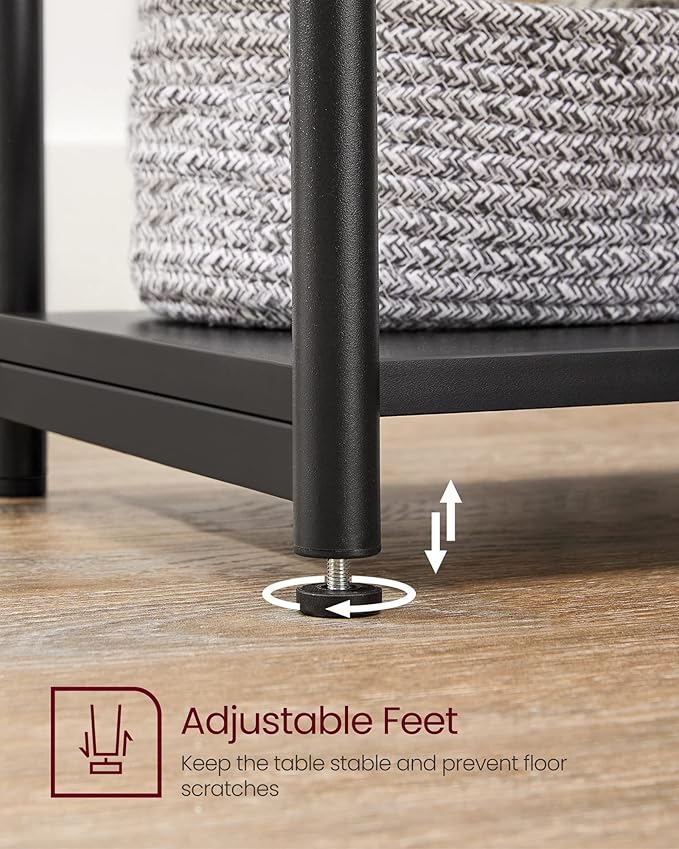 VASAGLE Side Tables Set of 2, Small End Table, Nightstand for Living Room, Bedroom, Office, Bathroom, Black ULET272B16