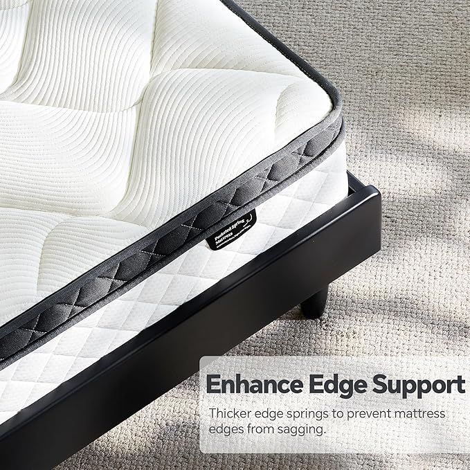 Full Size Mattress in a Box, 10 Inch Hybrid Mattress with Individual Pocket Spring & Memory Foam, Soft, Motion Isolation, Medium Firm Comfort for Pressure Relief, CertiPUR-US Certified