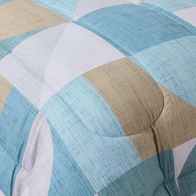 Geometric Comforter Set King Size with Sheets Bed in a Bag β Deep Pocket Fitted Sheet with Elastic Corners, Cozy Comforter, Pillowcases & Shams β Soft Microfiber All Season Bedding β Machine Washable
