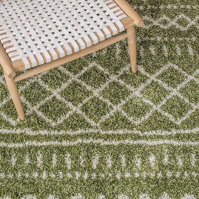 SAFAVIEH Arizona Shag Collection Area Rug - 2'6" x 14' Runner, Green & Ivory, Non-Shedding & Easy Cleaning, Plush Thick Pile, Ideal for Living Room, Bedroom, Dining Space (ASG741X)