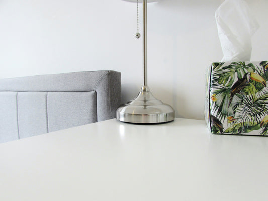 How to Style a White Vanity Desk in a Modern Bedroom