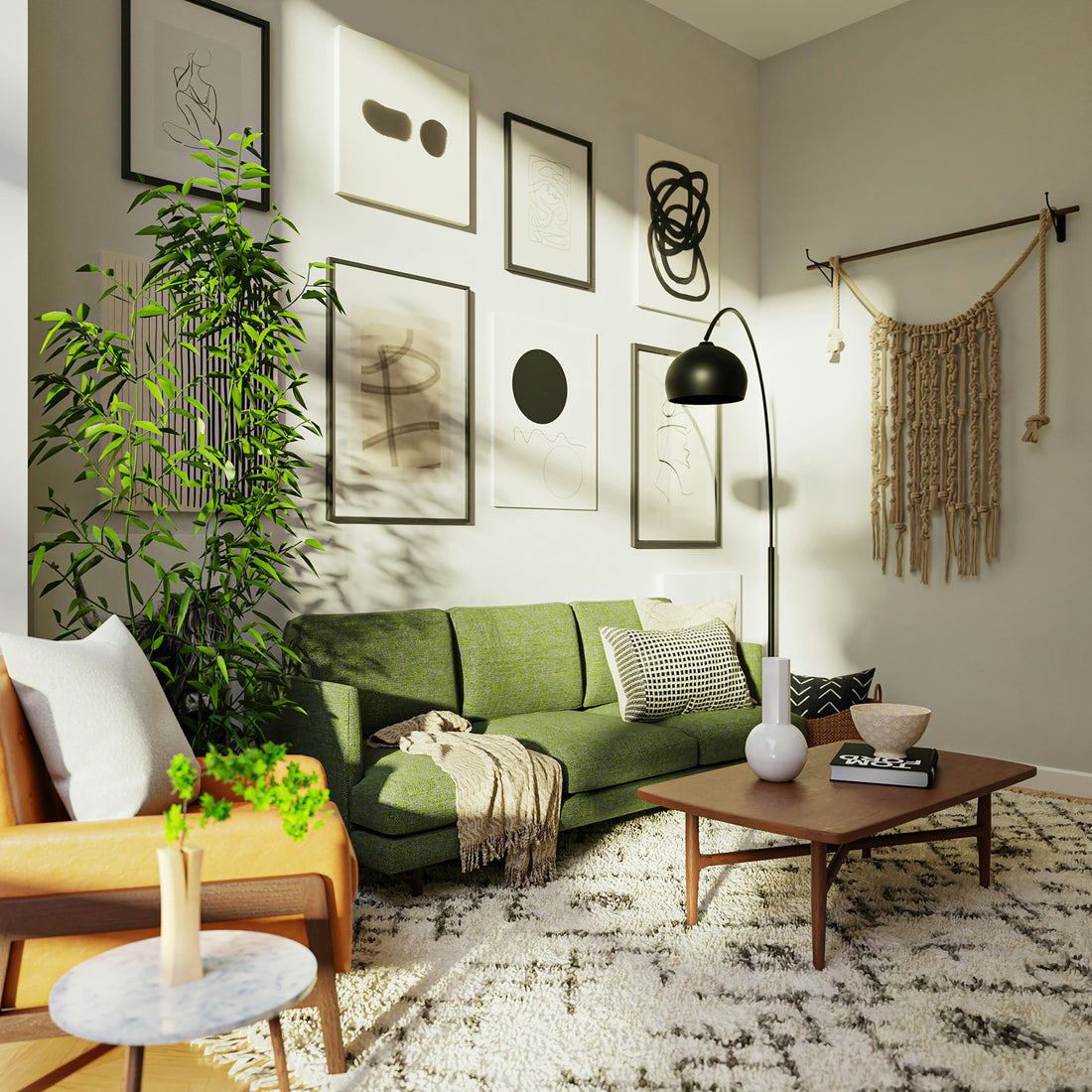 How to Decorate a Living Room with Scandinavian Tapestry Art