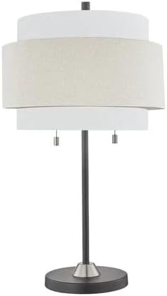 Dania Table Lamp – Modern Metal Frame Lamp with Fabric Shade, Commercial Grade Lighting for Living Room or Bedroom