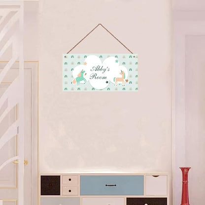 Personalized Sign Magical Unicorn Sign Unicorn Themed Kids Room Custom Name Door Wall Decor Floral Nursery Art Plate For Boys Room Girls Bedroom Little Man Cave