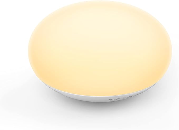 Baby Night Light, Nursery Night Lamp for Breastfeeding, Soft BPA Free Silicone Touch Night Lamp, Eye Caring, Easy Flip Design, Stepless Dimming, 1-Pack