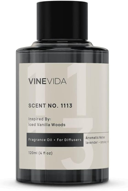 VINEVIDA [4 Fl Oz] Scent NO. 1113 Fragrance Oil for Cold Air Diffusers, Aromatic Notes of Vanilla, Lavender, Smokey & Woodsy Notes Essential Oils for Diffuser Oil Refill & Air Freshener Spray