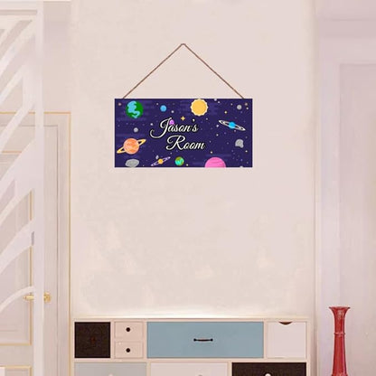 Personalized Sign Solar System Sign Sun Planet Wall Art Decoration Exquisite Decorative Signs Custom Name for Kids Room Wall Art Decor Outer Space Themed Nursery Decor For Boys Bedroom