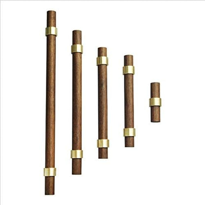 Drawer 11.02"/280mm Pulls Brass Walnut Kitchen Wardrobe Cabinet Hardware Pull Handle Adjustable Hole Distance with Screw, 2Pcs