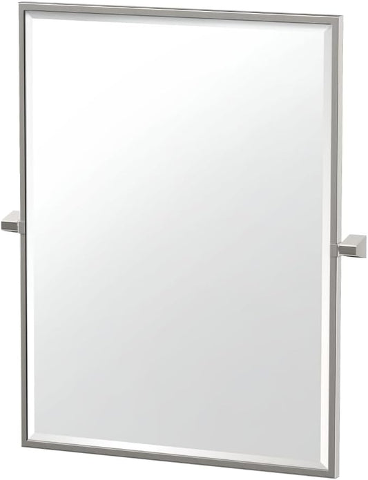 Gatco 5669FS A-Line Framed Ractangle Mirror, 32.5 Inch, Satin Nickel