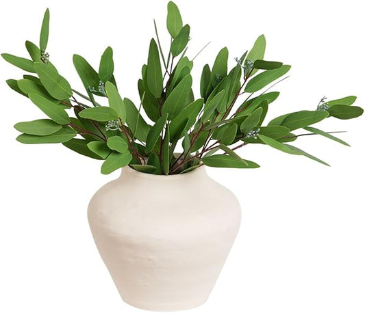 Melorca&Guilla Artificial Plants,6PCS 33" Faux Eucalyptus Stems,Green Faux Branches for Vase,Fake Eucalyptus Artificial Eucalyptus Decor for Shop Garden Office Home Décor (6, Eucalyptus)