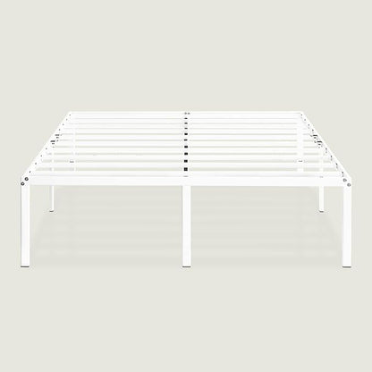 Best Price Mattress 16 Inch Metal Platform Bed Frame, Heavy Duty Steel Slats, White, Full