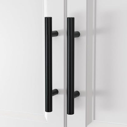homdiy Black Cabinet Handles 30Pack 3-3/4inch Hole Center Kitchen Drawer Pulls and Knobs Stainless Steel Cabinet Hardware for Bathroom, Cupboard