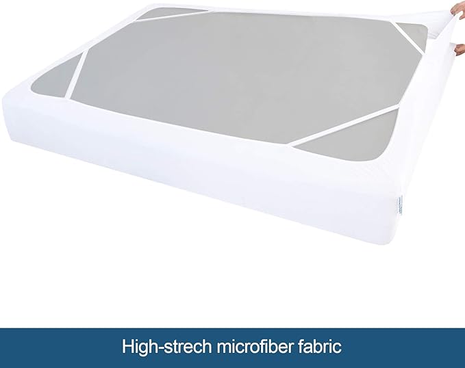 Box Spring Cover Full Size with Smooth and Elastic Woven Material, Alternates for Bed Skirt, Wrinkle & Fading Resistant, Washable, Dustproof, White
