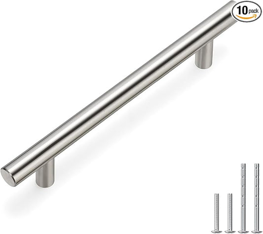homdiy 10Pack 5in Cabinet Handles Brushed Nickel Cabinet Pulls - Cabinet Door Handles Modern Drawer Pulls for Kitchen Cabinets