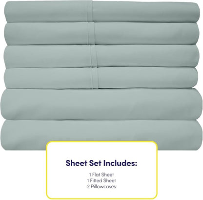 Sweet Home Collection 6 Piece Bed Sheet Set, Twin XL, Slate