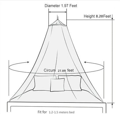 Eimilaly Bed Canopy Mosquito Net, Bed Canopy for Girls Room Decor - Insect Protection Hanging Canopy for Adults, Babies, Outdoor Camping, White/No Opening