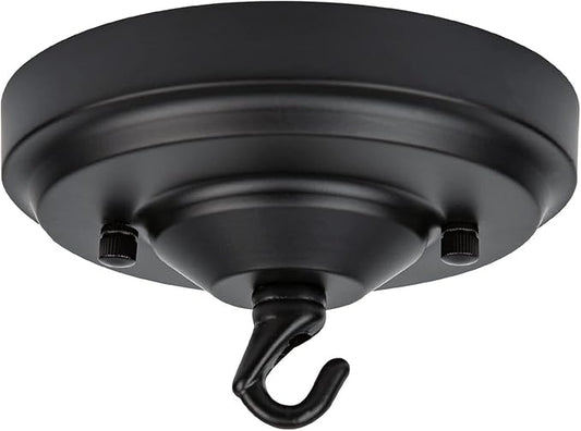 Light Canopy Kit, 6IN Chandelier Kit with Hook, Matte Black Ceiling Metal for Pendant Light, Chandelier, Grow Plant, Max Load 33LBS