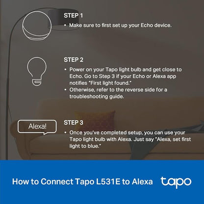 Tapo TP-Link Smart Light Bulbs, 16M Colors RGBW, Dimmable, Alexa Frustration-Free Setup, A19, 60W Equivalent, 800LM CRI>90, 2.4GHz WiFi only L531E