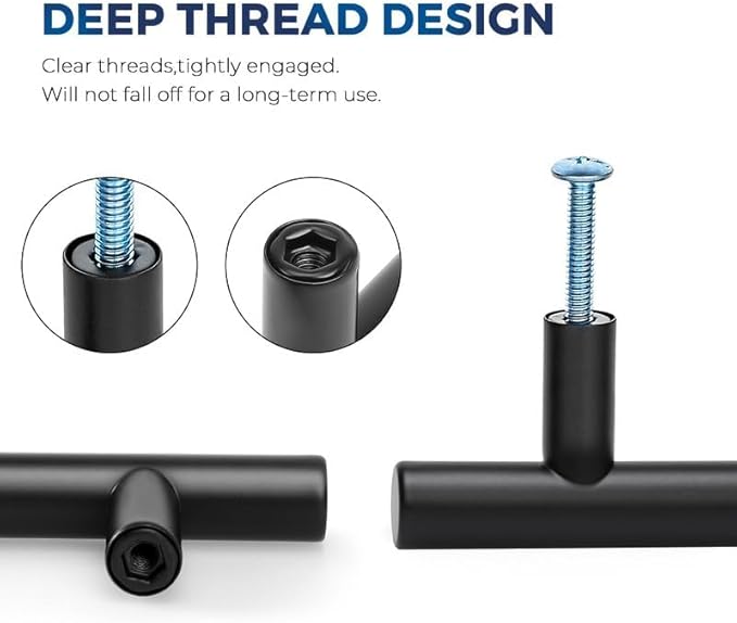 JOY DECOR 25 Pack Cabinet Knobs, Black Cabinet Handles, 2in Kitchen Cabinet Knobs, Single Hole Drawer Knobs for Dresser Drawers
