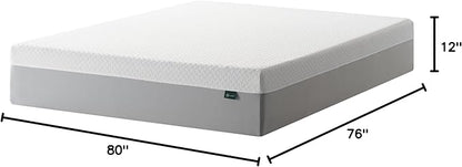 ZINUS 12 Inch Green Tea Essential Memory Foam Mattress [New Version], King, Fiberglass Free, Medium Feel, Breathable Airflow Memory Foam, Certified Safe Foams & Fabric, Mattress in A Box
