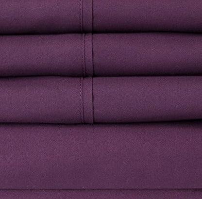 Twin Size Bed Sheets - 4 Piece 1500 Supreme Collection Fine Brushed Microfiber Deep Pocket Twin Sheet Set Bedding - 1 EXTRA PILLOW CASES, GREAT VALUE, Twin, Purple