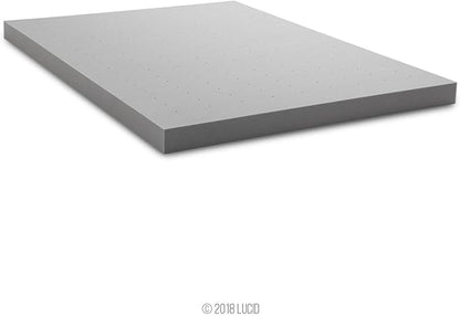 LUCID 4 Inch Bamboo Infused Memory Foam Mattress Topper - Full Size – Cooling Ventilation – Pressure Relieving Bed Topper - Mattress Pad – CertiPur Certified
