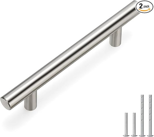homdiy Brushed Nickel Cabinet Pulls Cabinet Handles, 3-1/2in(90mm) Center to Center Dresser Drawer Handles Silver Drawer Pulls for Kitchen, Bedroom, Bathroom, Wardrobe Hardware