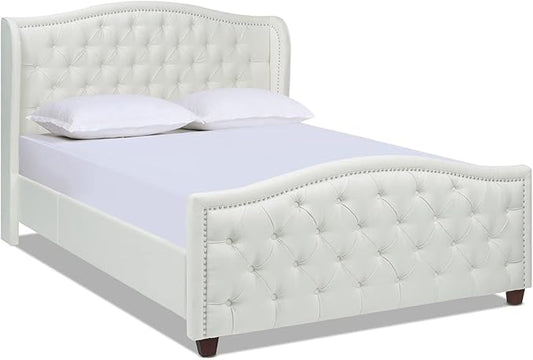 Jennifer Taylor Home Fontana Wingback Upholstered Platform Bed Frame