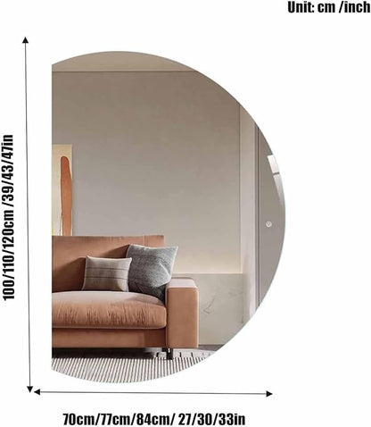 Half Moon LED Bathroom Mirror, Frameless Backlit Wall Mirror, Anti-Fog Smart Vanity Mirror,3 Colors Lights Dimmable Brightness and Time,Touch Switch (Right Semicircle, 100 * 70)