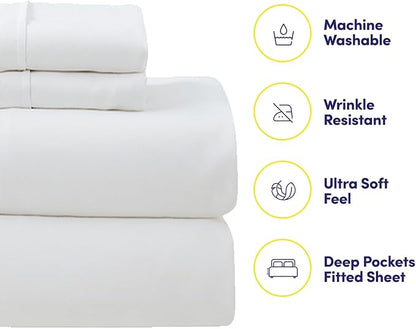 7 Piece Comforter Set Bag Solid Color All Season Soft Down Alternative Blanket & Luxurious Microfiber Bed Sheets, King, Checkered Box
