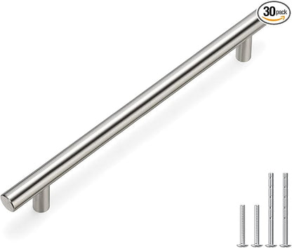 homdiy 30Pack 7-1/2in Hole Centers Zinc Alloy Kitchen Cabinet Handle - HD201SN Drawer Pulls Mordern Cabinet Handles for Bathroom Wardrobe Cabinet Hardware