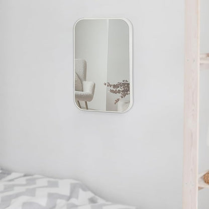 10Pcs Table Desk Vanity Makeup Mirror, 8-Inch Simple Portable Travel Mirror with Stand, Standing and Wall Hanging Dual-use White