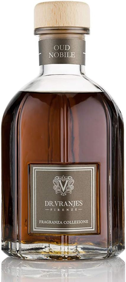 Dr. Vranjes - Oud Nobile 250 ml Diffuser + Double Pack of White Sticks (3 Pieces Bundle)- Luxury Home Fragrance, Made in Italy, Main Scent: Oriental, Olfactory Pyramid: Bergamot, Oud, Myrrh